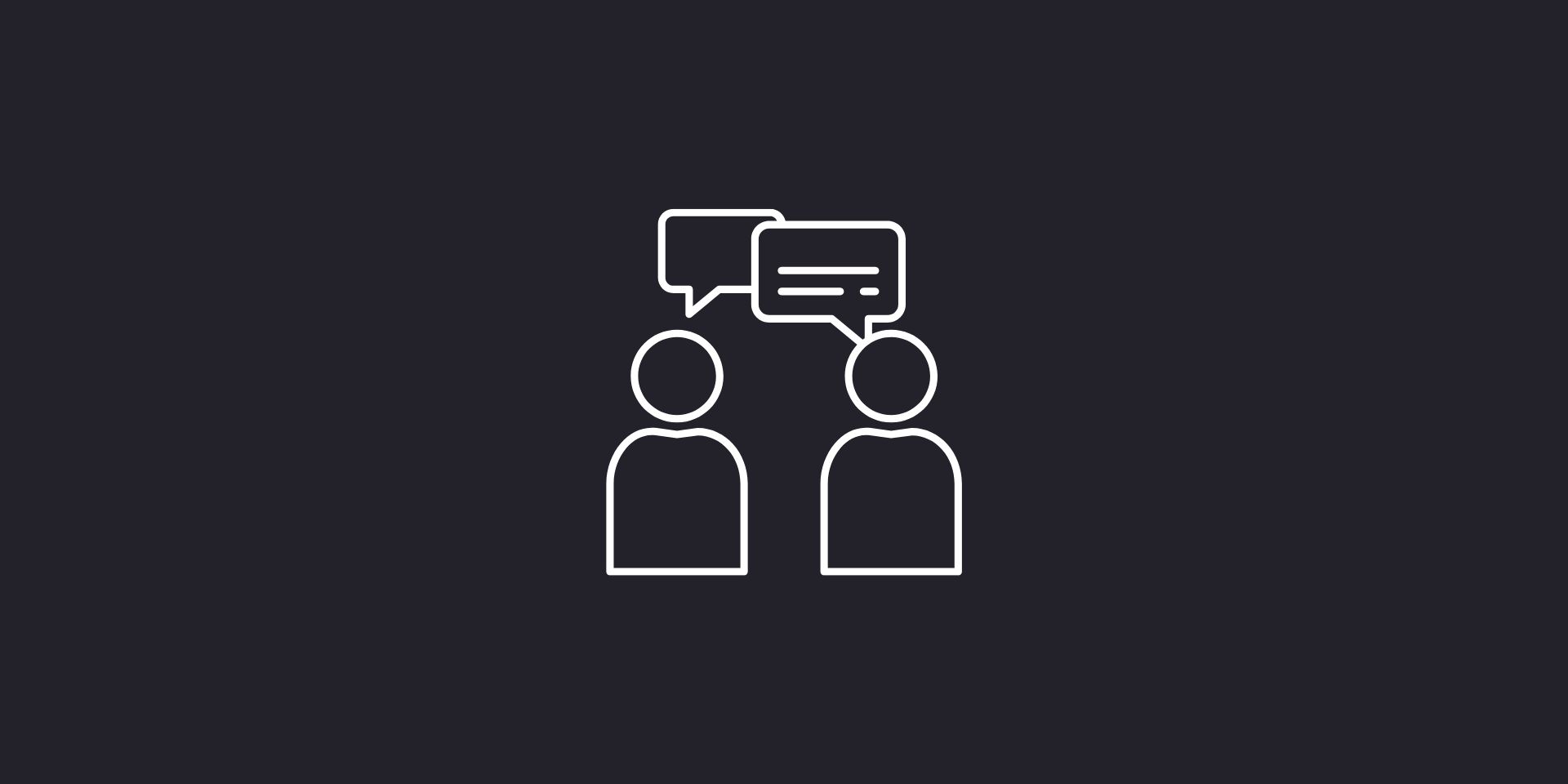 a graphic showing 2 persons talking to each other